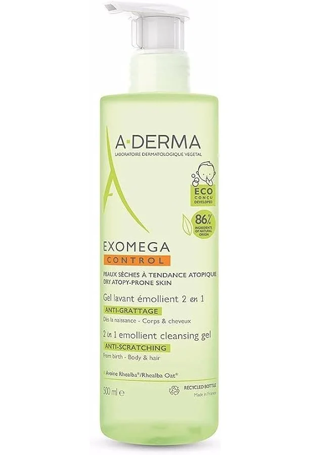 A-Derma – Exomega Control Gel Lavant Émollient 2en1 Anti-Grattage 200 ml