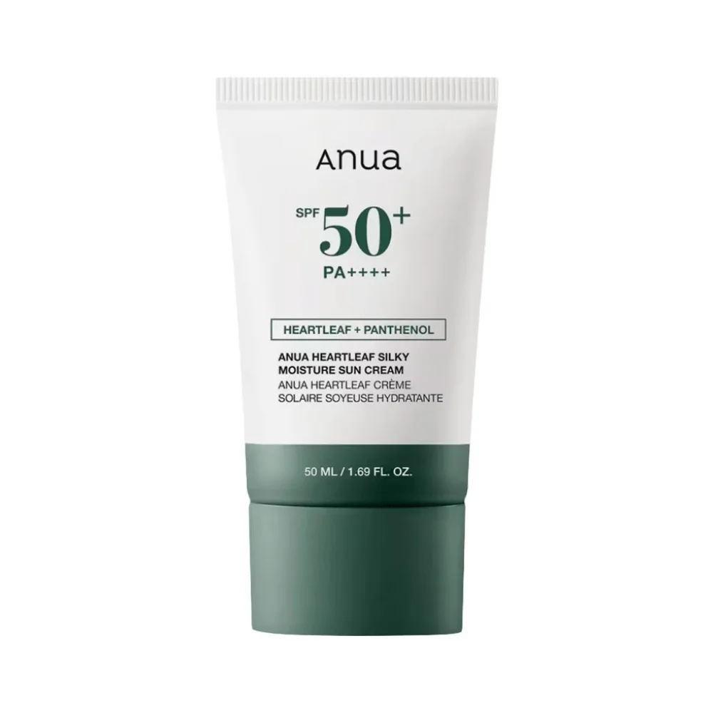  Anua Heartleaf Silky Moisture Sun Cream Spf50+ 50Ml - produit parapharmaceutique authentique | Parapharmacie Si Ahmed