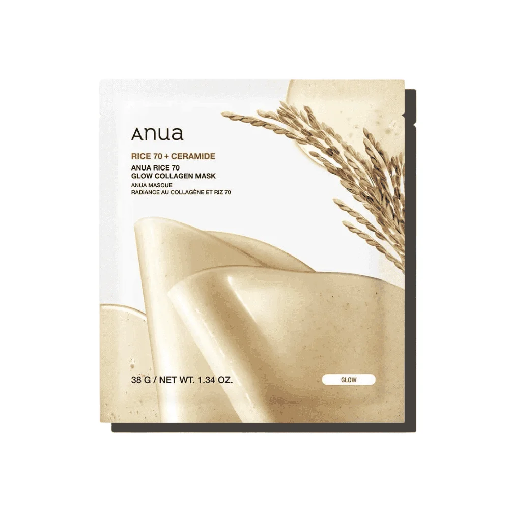  Anua Rice 70+ Ceramide Glow Collagen Mask 38G - produit parapharmaceutique authentique | Parapharmacie Si Ahmed