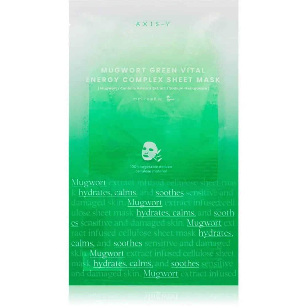  Axis Y Mugwort Green Vital Energy Complex Sheet Mask 27Ml - produit parapharmaceutique authentique | Parapharmacie Si Ahmed