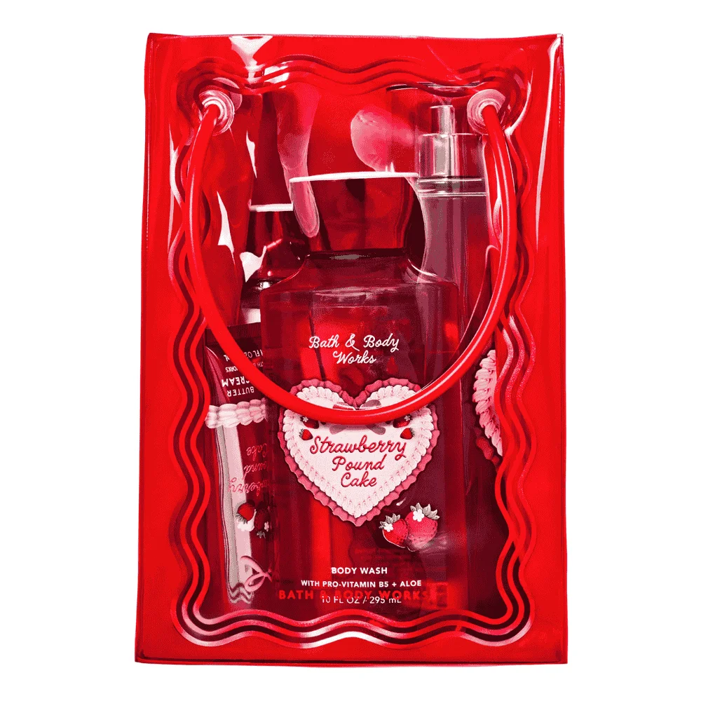  Bath &Amp; Body Works Strawberry Pound Cake Trousse 4 Pcs - produit parapharmaceutique authentique | Parapharmacie Si Ahmed