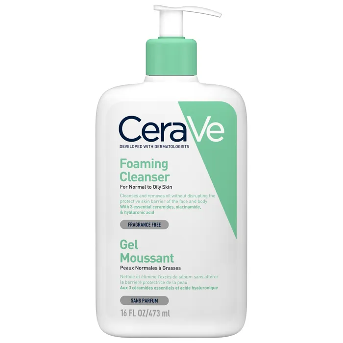  Cerave Gel Moussant Peaux Normales A Grasses 473Ml - produit parapharmaceutique authentique | Parapharmacie Si Ahmed