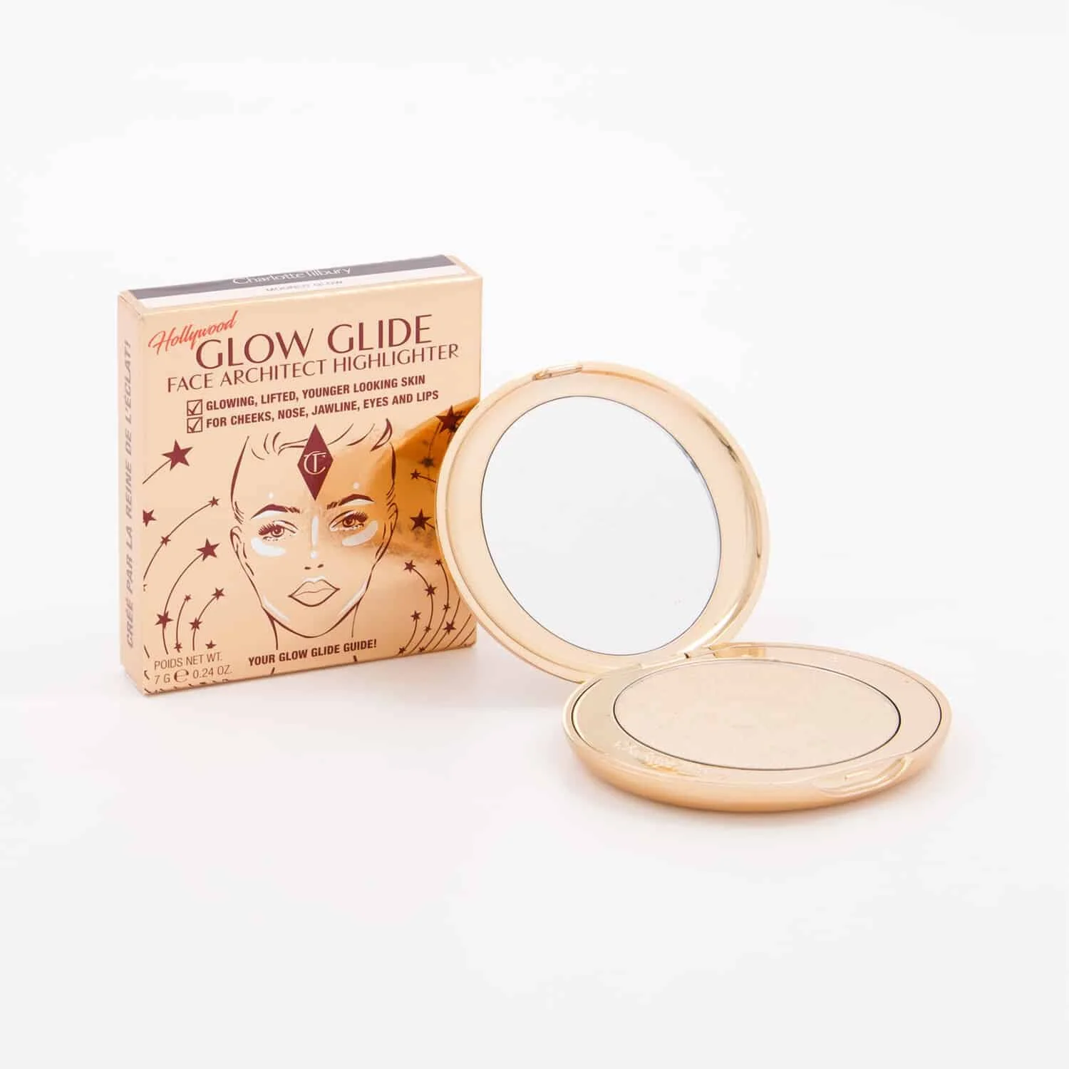  Charlotte Tilbury Glow Glide Face Architect Highlighter 7G - produit parapharmaceutique authentique | Parapharmacie Si Ahmed