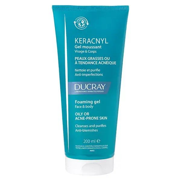  Ducray Keracnyl Gel Moussant 200Ml - produit parapharmaceutique authentique | Parapharmacie Si Ahmed