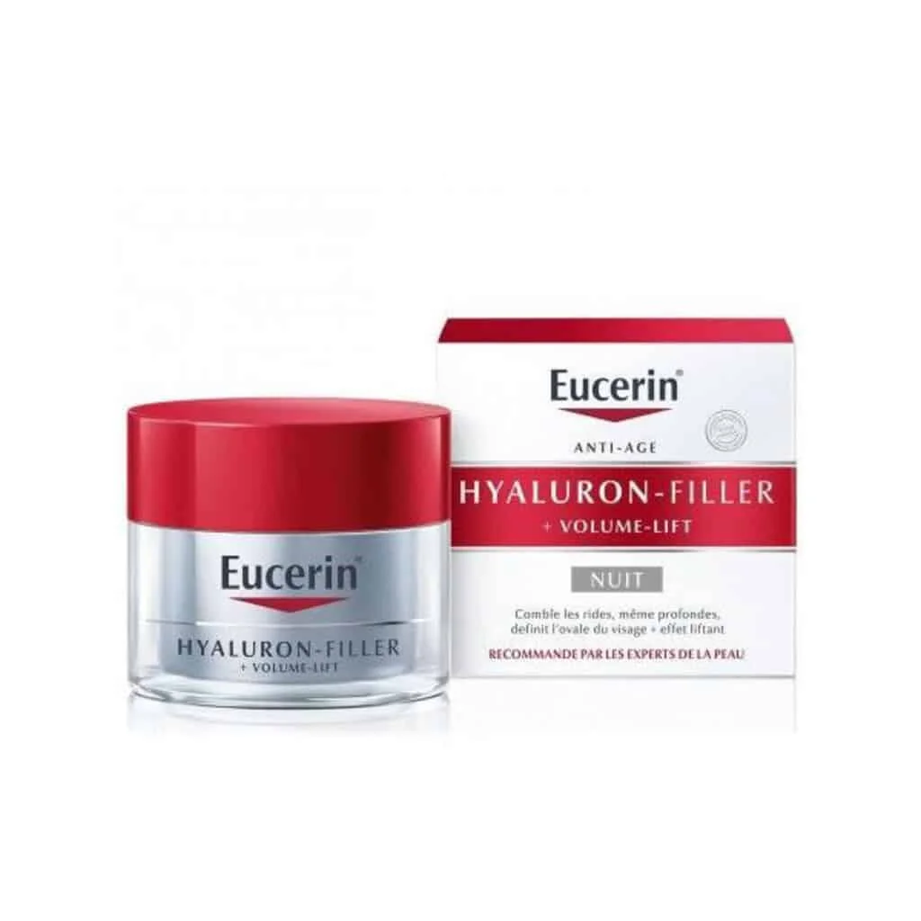  Eucerin Soin Anti Rides Hyaluron-Filler+Volume Lift Soin De Nuit – 50Ml - produit parapharmaceutique authentique | Parapharmacie Si Ahmed