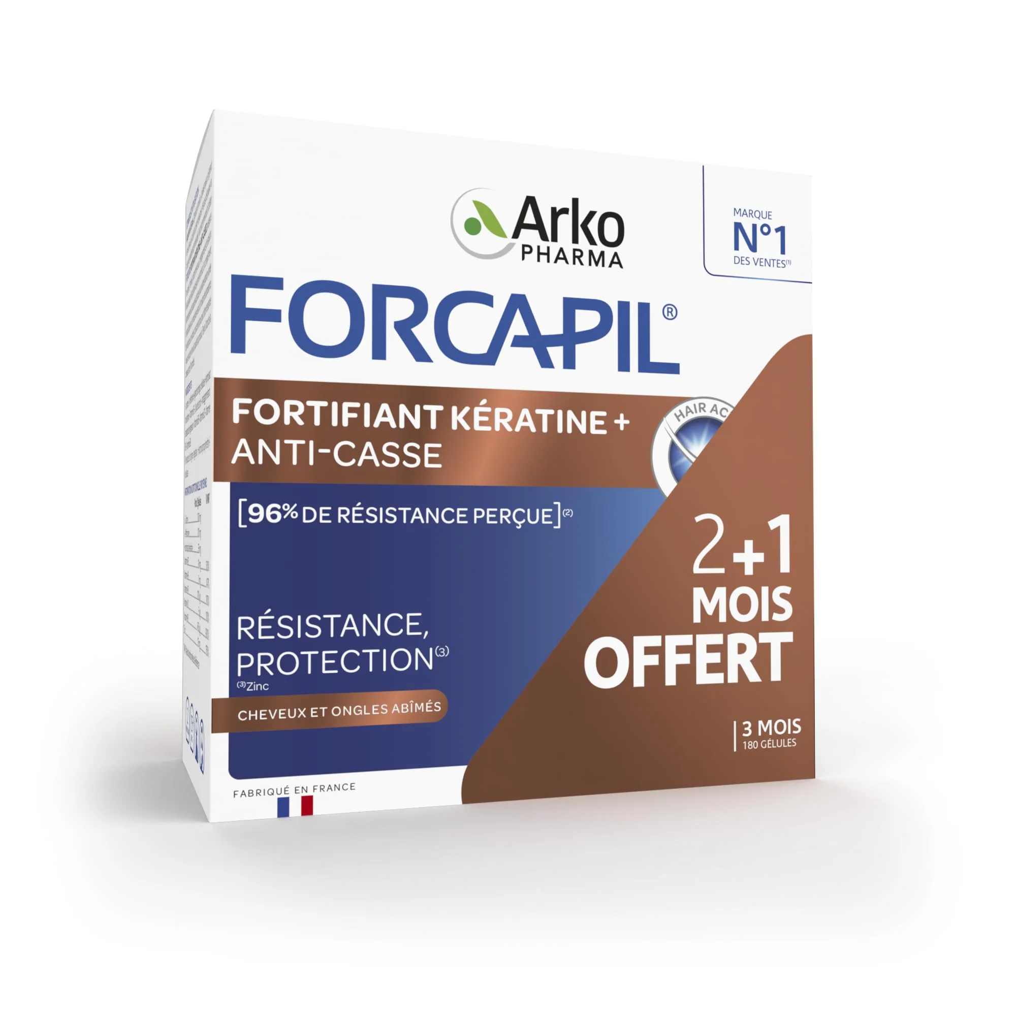  Forcapil Fortifiant Kératine 3 Mois 180G - produit parapharmaceutique authentique | Parapharmacie Si Ahmed