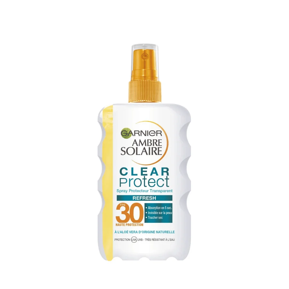  Garnier Ambre Solaire Clear Protect Spray Protecteur 30Spf 200Ml - produit parapharmaceutique authentique | Parapharmacie Si Ahmed