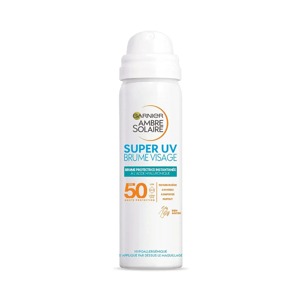  Garnier Ambre Solaire Super Uv Brume Visage Spf50+ 75Ml - produit parapharmaceutique authentique | Parapharmacie Si Ahmed