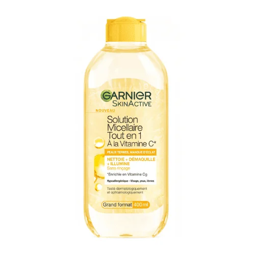  Garnier Skin Active Solution Micellaire À La Vitamine C 400Ml - produit parapharmaceutique authentique | Parapharmacie Si Ahmed