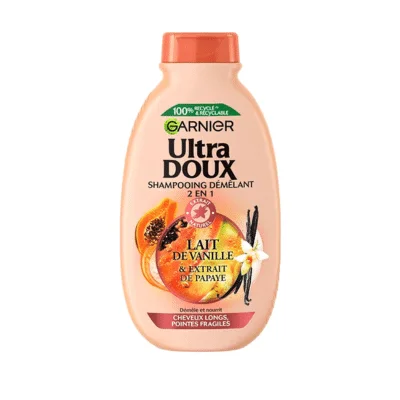  Garnier Ultra Doux Shamp 2En1 Lait De Vanille 250Ml - produit parapharmaceutique authentique | Parapharmacie Si Ahmed