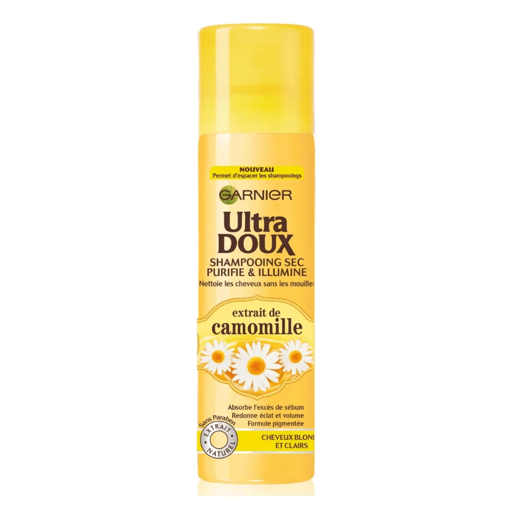  Garnier Ultra Doux Shampooing Sec Camomille Spray 150Ml - produit parapharmaceutique authentique | Parapharmacie Si Ahmed