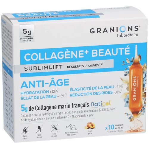 Granions Collagène + Beauté Anti-Age Sublimlift 10 Pcs - produit parapharmaceutique authentique | Parapharmacie Si Ahmed