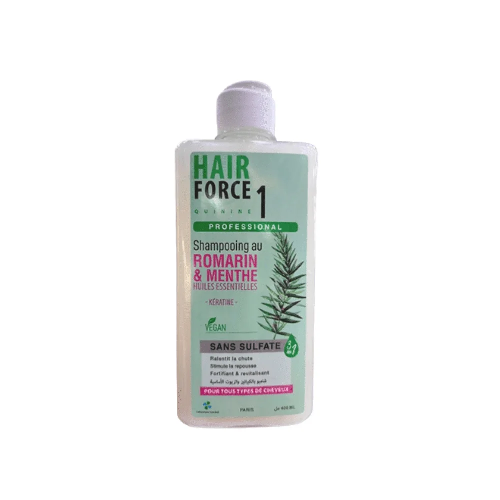  Hair Force Shampoing Romarin Et Menthe 400 Ml - produit parapharmaceutique authentique | Parapharmacie Si Ahmed