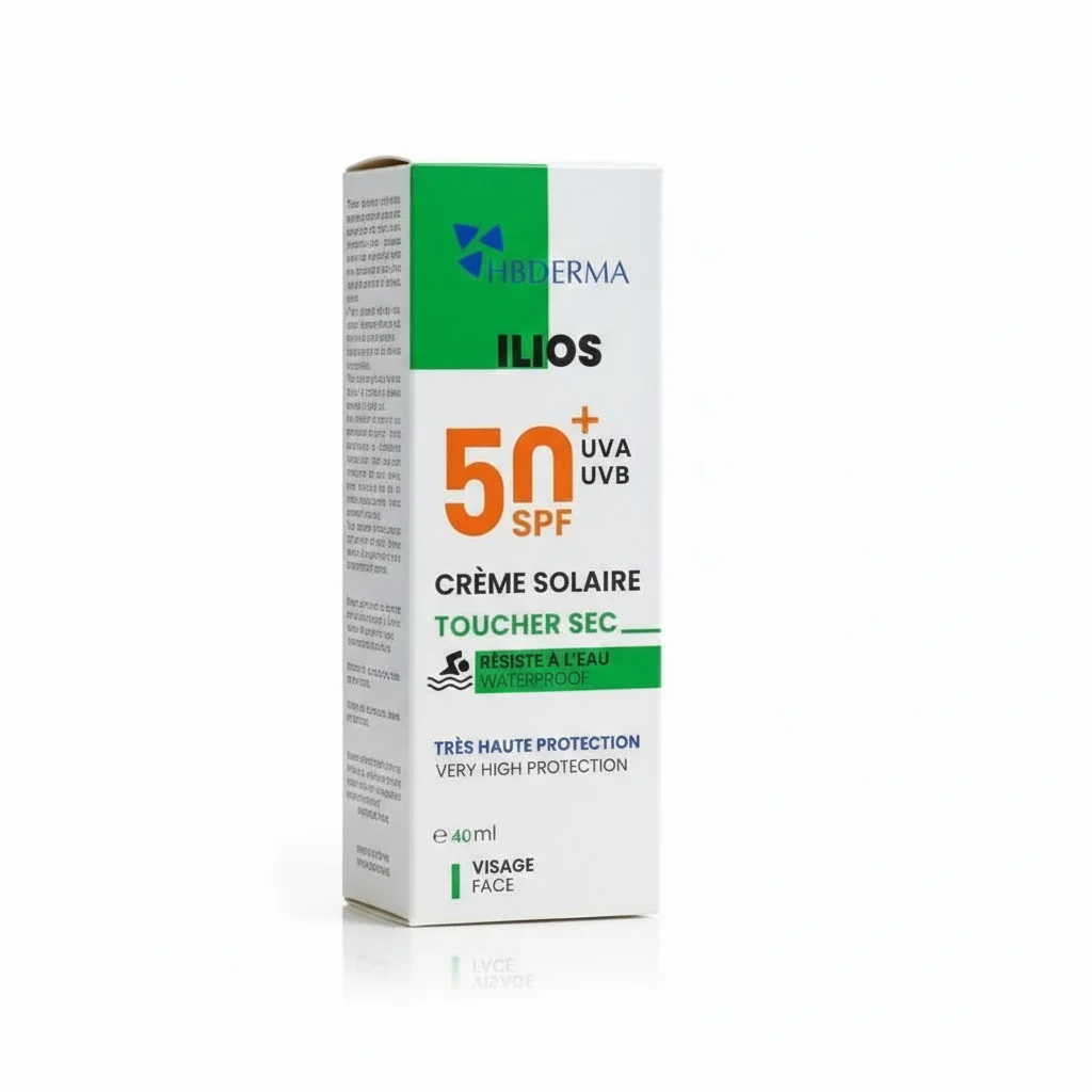 HB Derma Ilios Crème Solaire Toucher Sec SPF50+ 40 ml