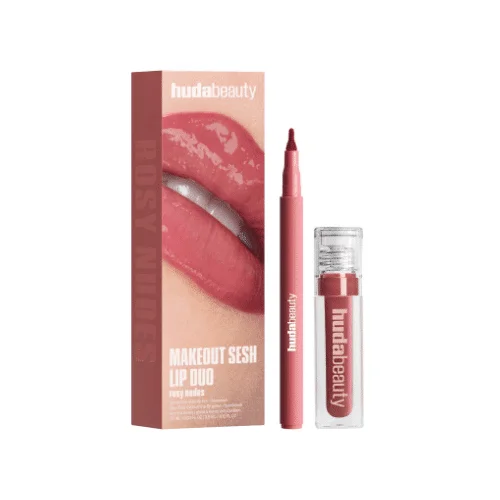  Hudabeauty Makeout Sesh Lip Duo Rosy Nudes 1/3.9Ml - produit parapharmaceutique authentique | Parapharmacie Si Ahmed
