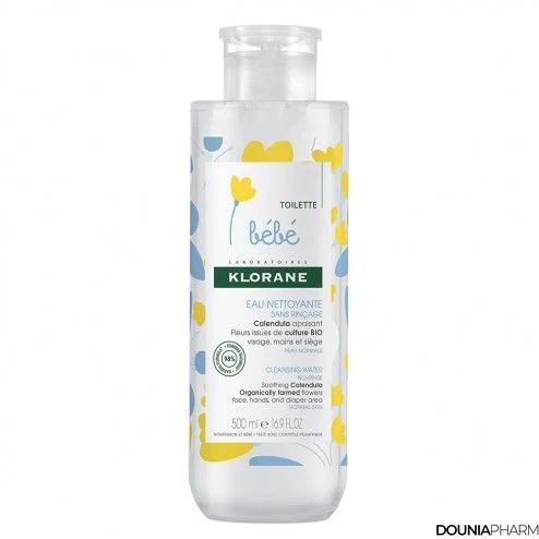  Klorane Bébé Eau Nettoyante Sans Rinçage 500Ml - produit parapharmaceutique authentique | Parapharmacie Si Ahmed