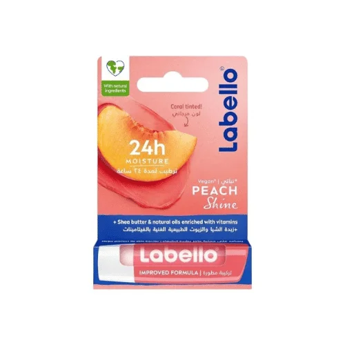  Labello Peach Shine 4.8G - produit parapharmaceutique authentique | Parapharmacie Si Ahmed