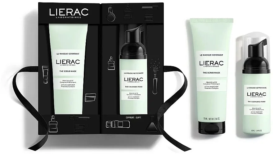  Lierac Coffret 2Pcs Masque Gommant Mousse Nettoyante - produit parapharmaceutique authentique | Parapharmacie Si Ahmed
