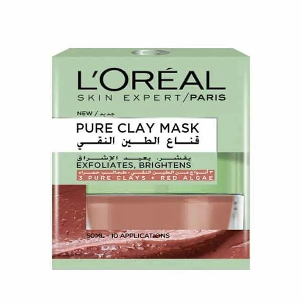  L’Oréal Pure Clay Mask Exfoliant 50Ml - produit parapharmaceutique authentique | Parapharmacie Si Ahmed