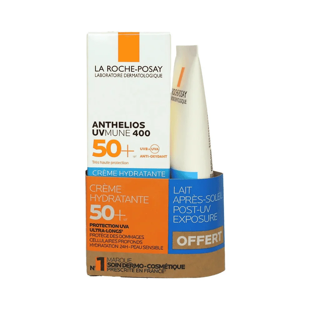  Lrp Pack Anthelios Creme Hydratante Spf50+ 50Ml + Lrp Lait Aprés Soleil 75Ml - produit parapharmaceutique authentique | Parapharmacie Si Ahmed