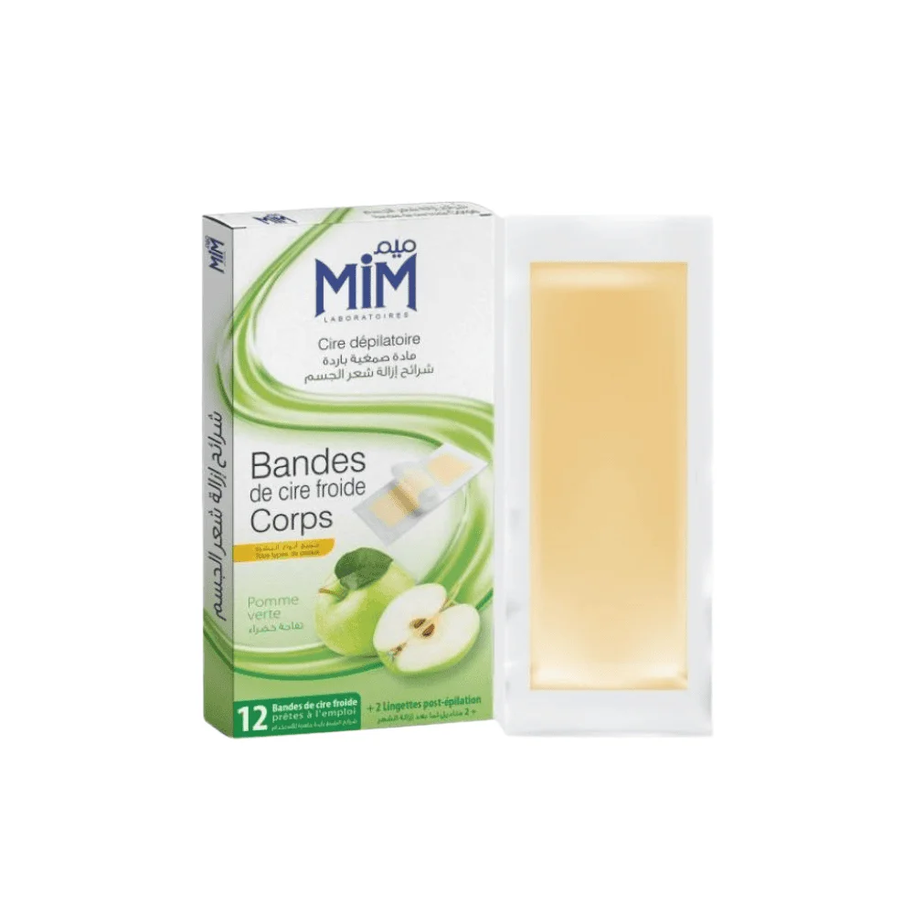  Mim Bandes De Cire Froide Corps Pomme Verte 12 Pcs - produit parapharmaceutique authentique | Parapharmacie Si Ahmed