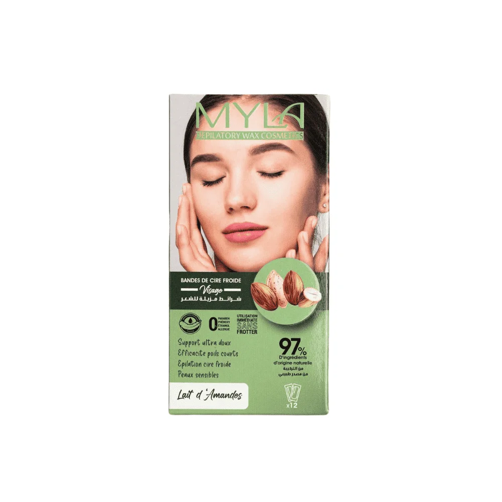  Myla Bandes De Cire Froide Corps&Amp;Jambes Lait D’Amandes 12Pcs - produit parapharmaceutique authentique | Parapharmacie Si Ahmed