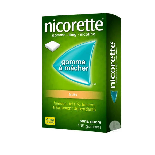  Nicorette Gommes Fruits 4Mg P/15 - produit parapharmaceutique authentique | Parapharmacie Si Ahmed