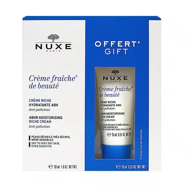  Nuxe Pack Creme Fraiche De Beaute Creme Riche 30ml + 15ml Peaux Seches - produit parapharmaceutique authentique | Parapharmacie Si Ahmed