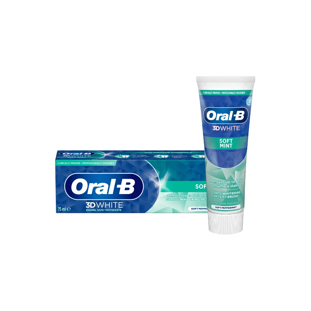  Oral B Pro 3D White Soft Mint 75Ml - produit parapharmaceutique authentique | Parapharmacie Si Ahmed