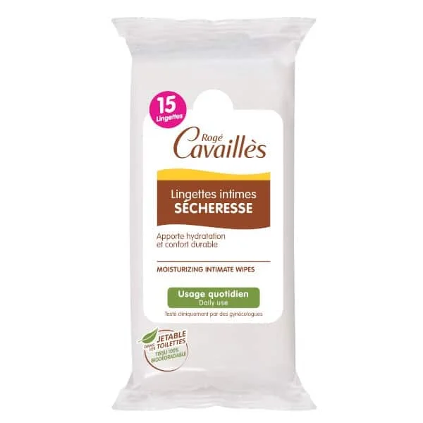 Rogé Cavaillès Lingettes Intimes Sécheresse 15 Lingettes - produit parapharmaceutique authentique | Parapharmacie Si Ahmed