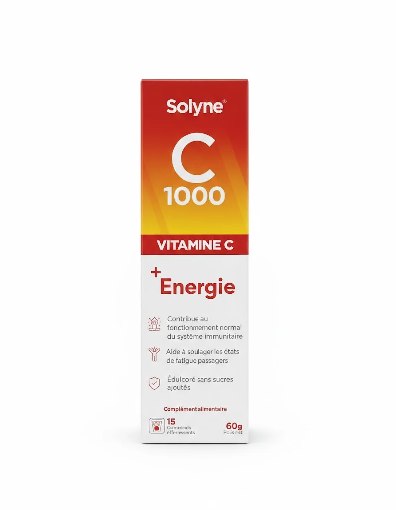 Solyne Vitamine C 1000 + Energie 15 Comprimés Effervescent