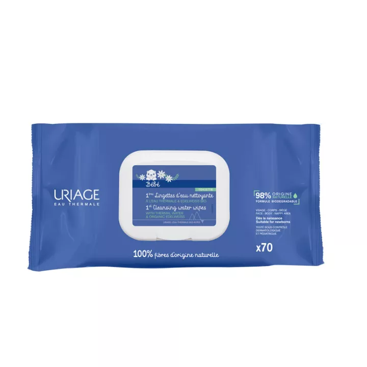  Uriage 1Ére Lingettes D’Eau Nettoyante 70Pcs - produit parapharmaceutique authentique | Parapharmacie Si Ahmed
