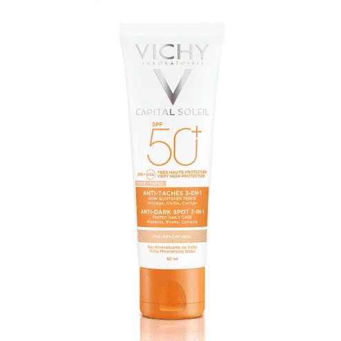  Vichy Ideal Soleil Soin Anti Taches Teinte 3-En-1 Tres Haute Protection Spf50+ - produit parapharmaceutique authentique | Parapharmacie Si Ahmed