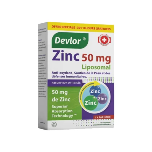 Devlor Zinc 50 mg - produit parapharmaceutique authentique | Parapharmacie Si Ahmed